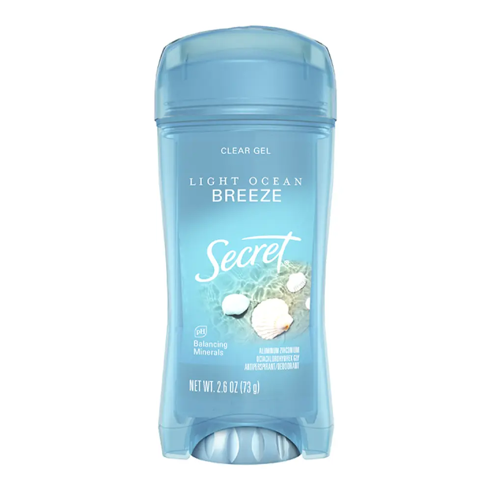 Gel Lăn Khử Mùi Hương Gió Biển, 72 HR Clear Gel Antiperspirant, Light Ocean Breeze, 2.6 oz (73g) - SECRET